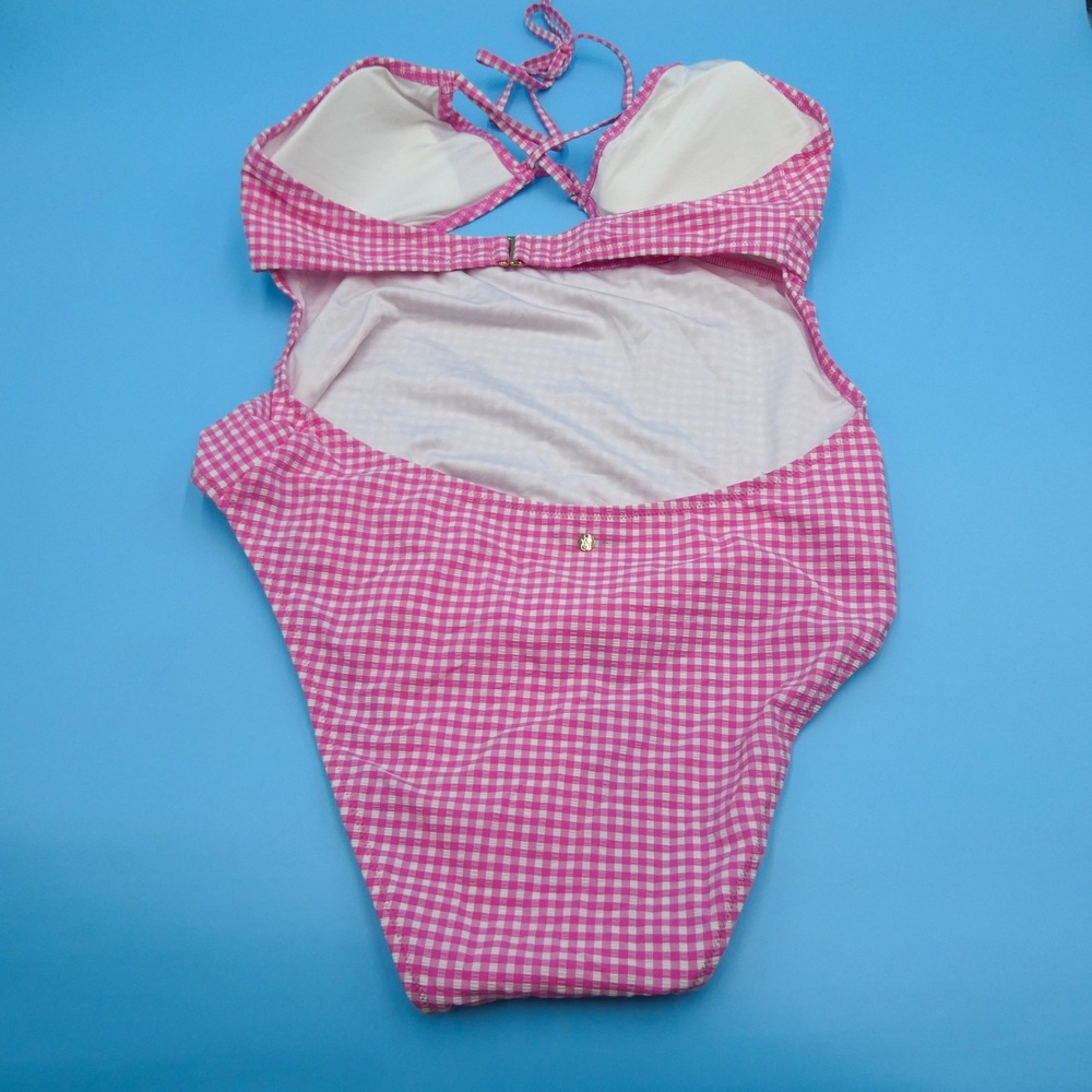 Victoria's Secret One Piece Swimsuit Womens Extra Large Gingham Pink Cutout XL - Picture 5 of 8